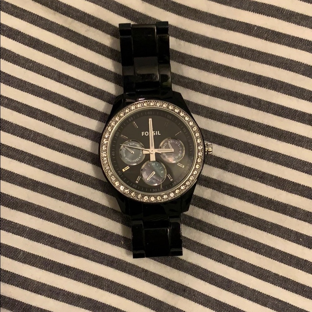 Black Fossil watch